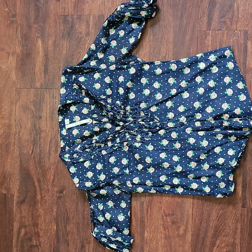 LC Lauren Conrad button down blouse, floral,  size medium